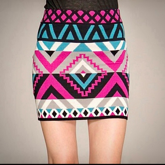 NWOT Flying Tomato Teal, Pink and Black Mini Skirt - Picture 1 of 5